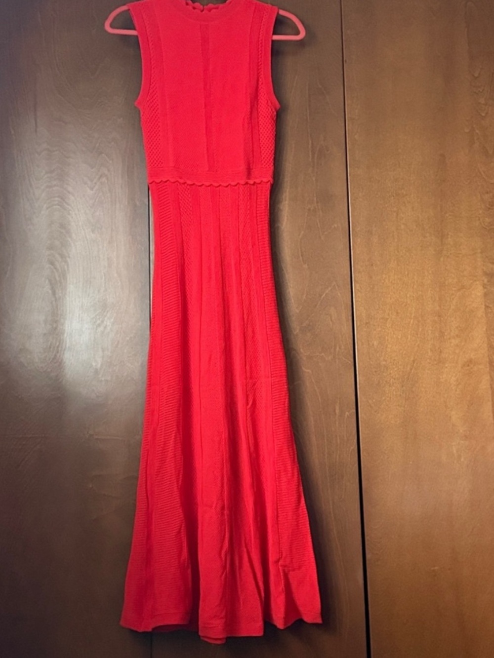 The Kooples Vibrant Red Sleeveless Knit Maxi Dress - Picture 4 of 5